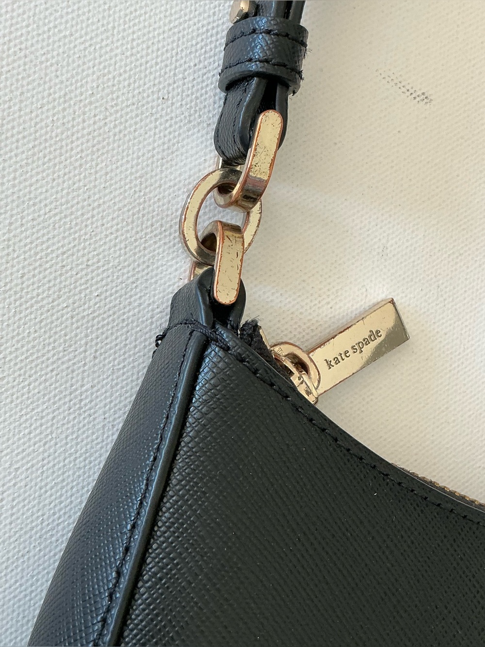 Kate Spade New York Black Saffiano Leather Mini Shoulder Bag Purse - Picture 13 of 15